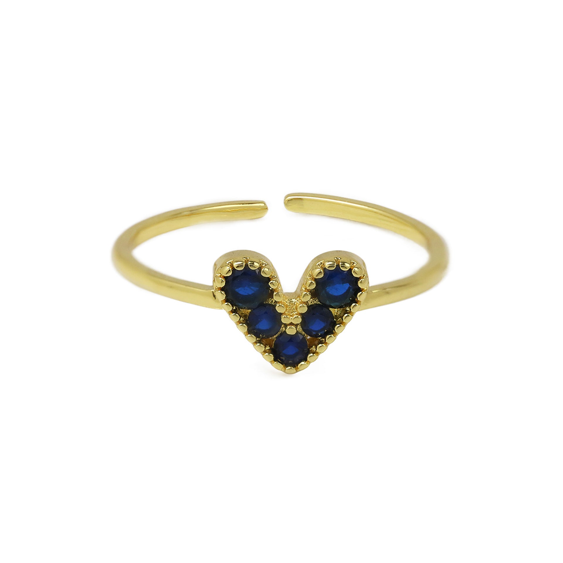 Maloni Zircon Heart Ring - Blue Zircon [4OVCT15W]