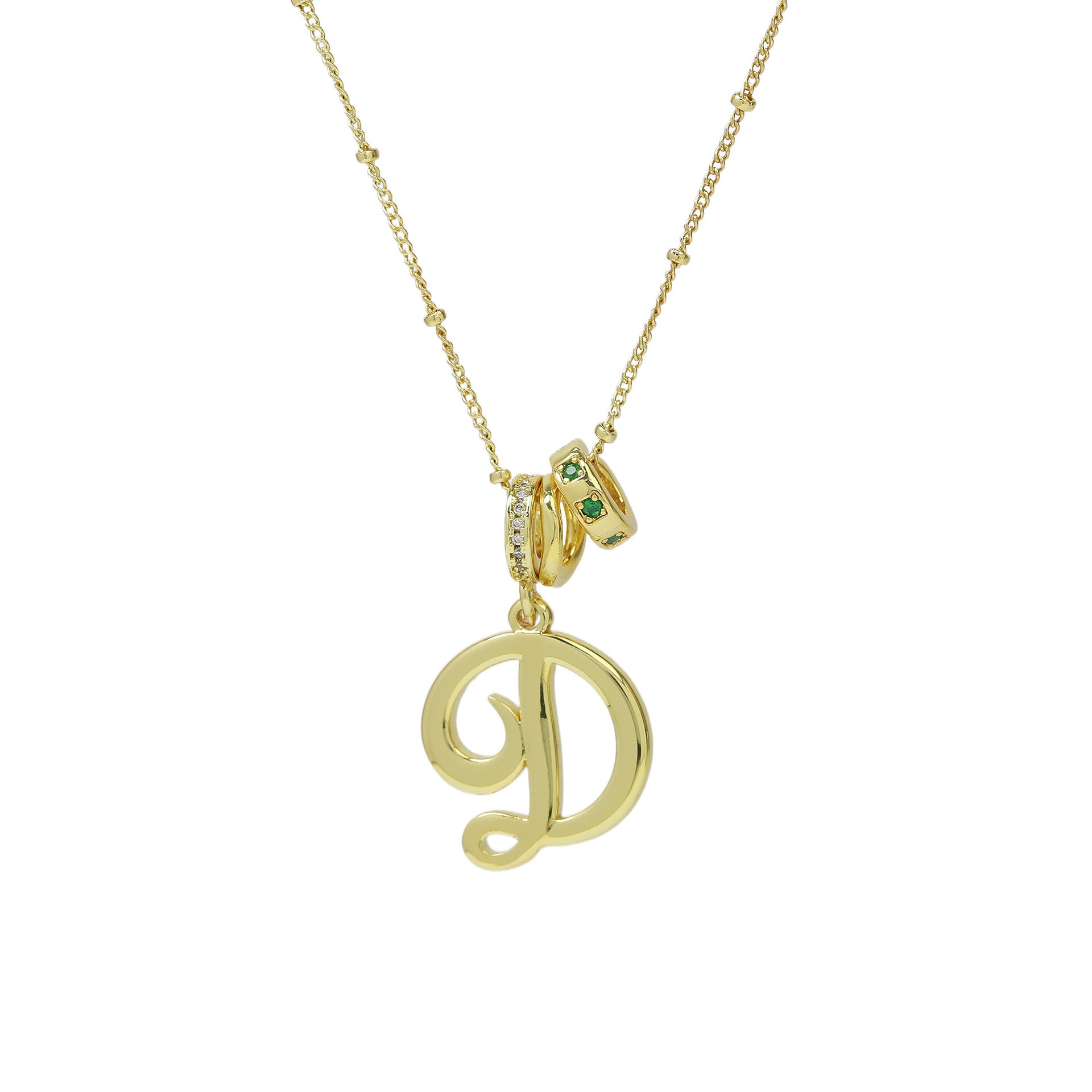 Jovi Cursive Initial Necklace - Gold D [IJXXNBNT]