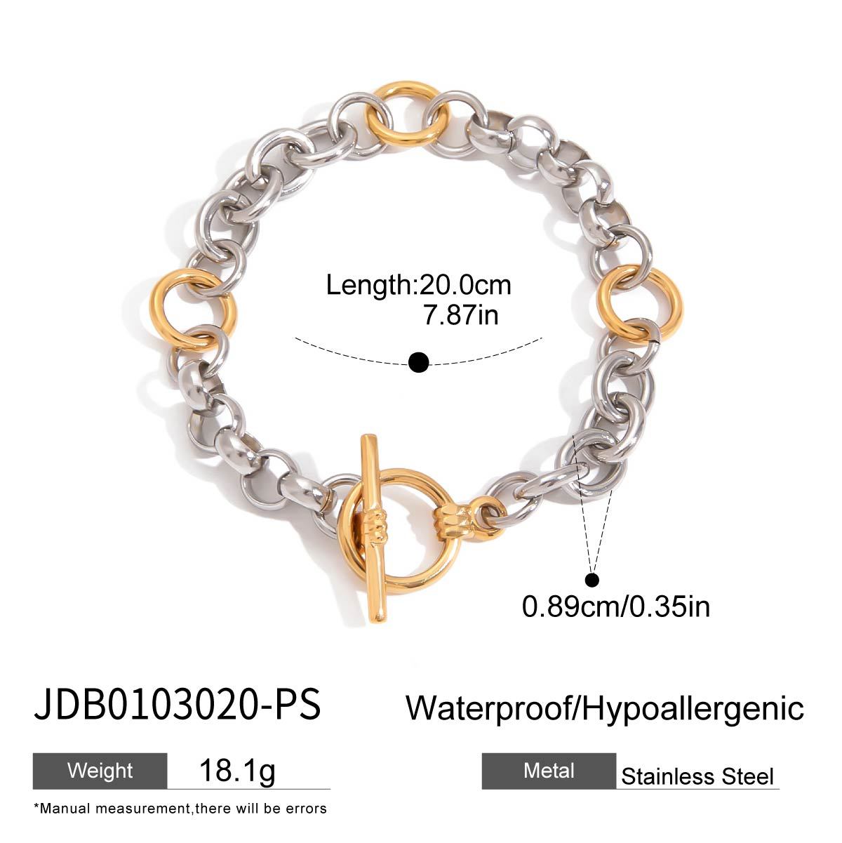 Germani Two-Tone Cuban Bracelet - JDB0103020-PS [BCDDXT34]
