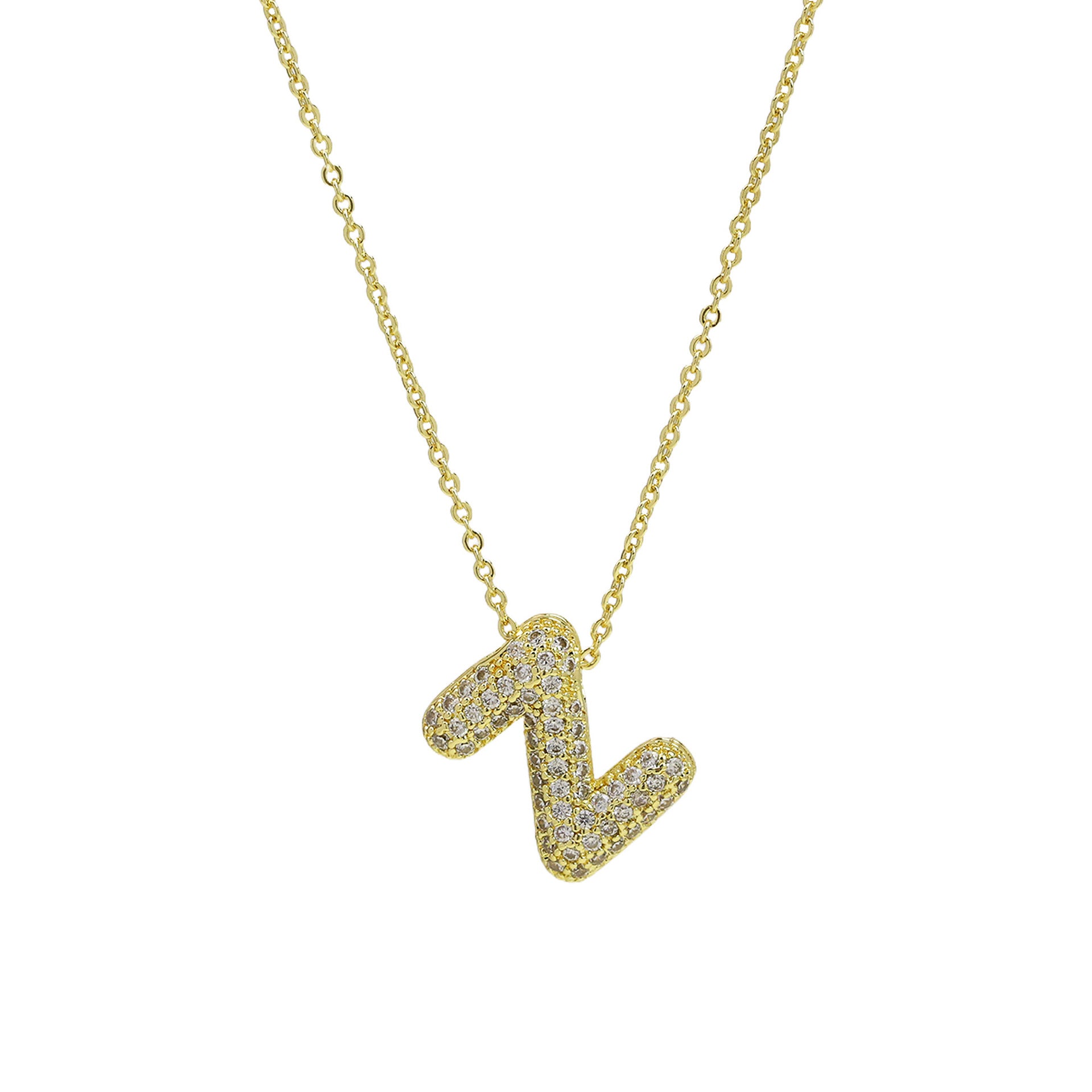 Zalia Gilded Bubble Letter Necklace - Necklace Z [2ZXPW93O]