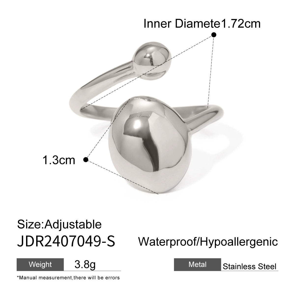 Manal Open Band Ring - Silver Tone [HSP8C8ZC]