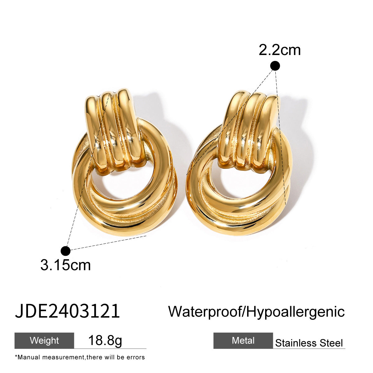 Melah Mixed Geometric Hoops - JDE2403121 [H1KB0JJS]