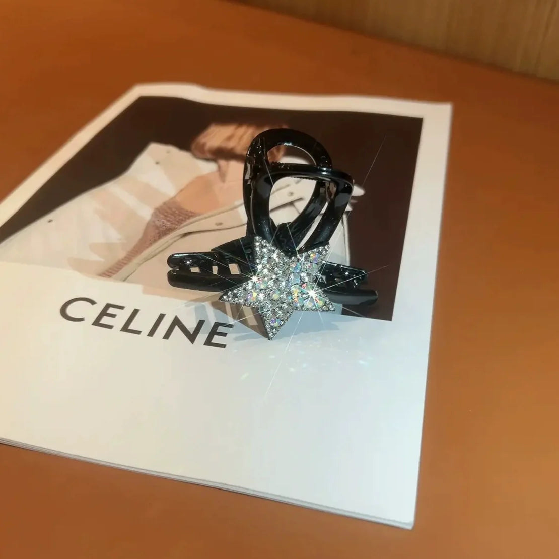 Kaycie Sparkling Star Claw Clip - Silver Small (8cm)