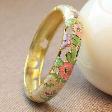 Eniola Cloisonné Cuff Bracelet - Beige [OGRM1C2H]