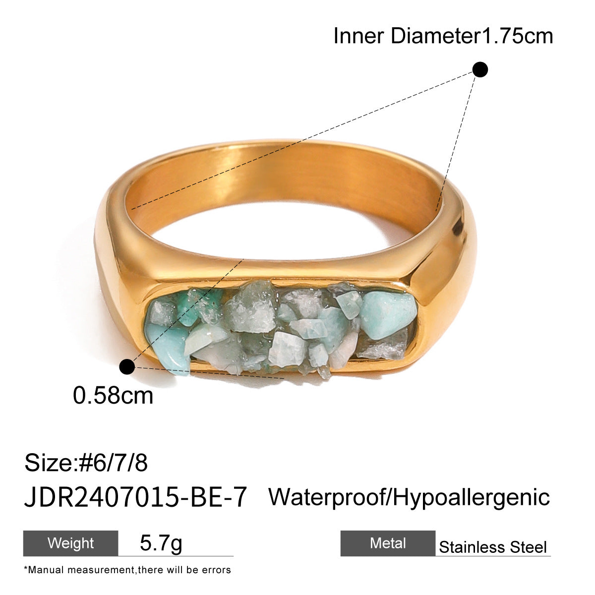 Khaliya Chunky Natural Ring - Stone Beige [6B1M7NBX]