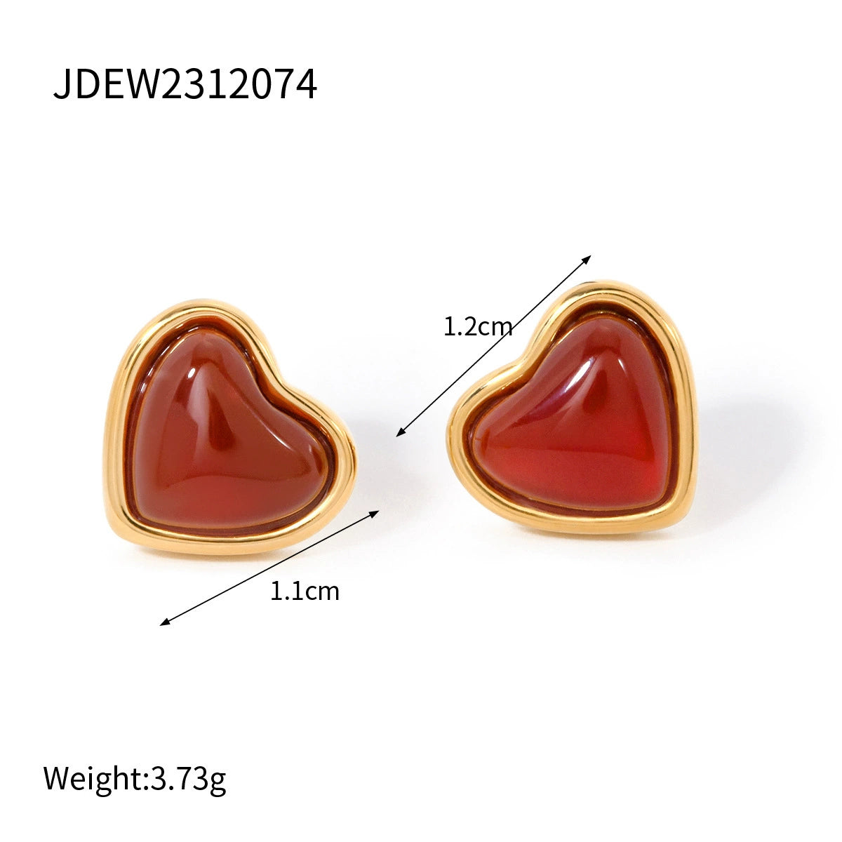 Mckenna Enamel Heart Pearl Earrings - Style JDEW2312074 [RFIASGYI]