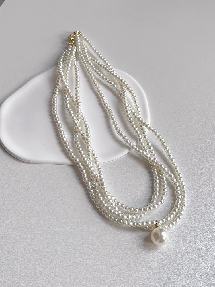 Mariah Baroque Pearl Necklace - Multi-Layer Pearl Necklace