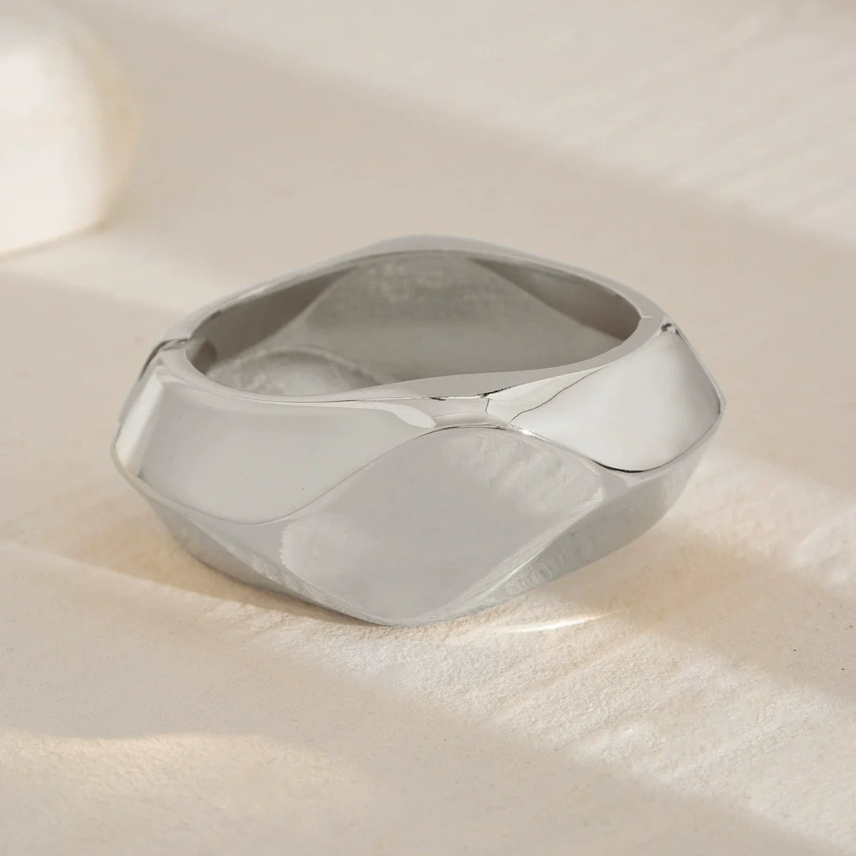 Kamya Metal Cuff Bracelet - Style Two Silver