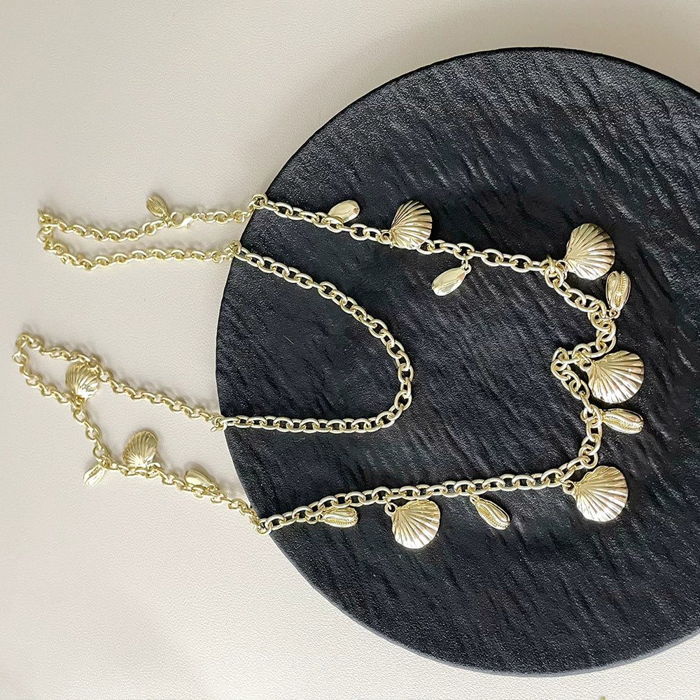 Lainee Shell Tassel Waist Chain - Golden Shell Waist Chain [BVIMQHSY]