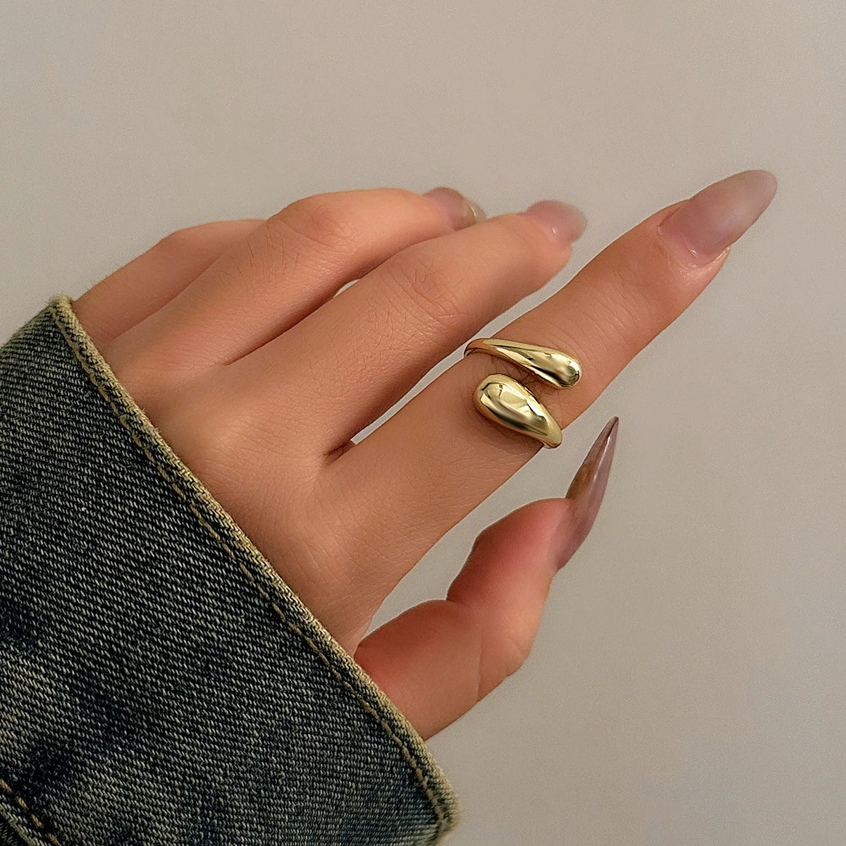 Bellarose Glossy Geometric Jewelry - Style 01 Ring - Gold [J22F66WW]