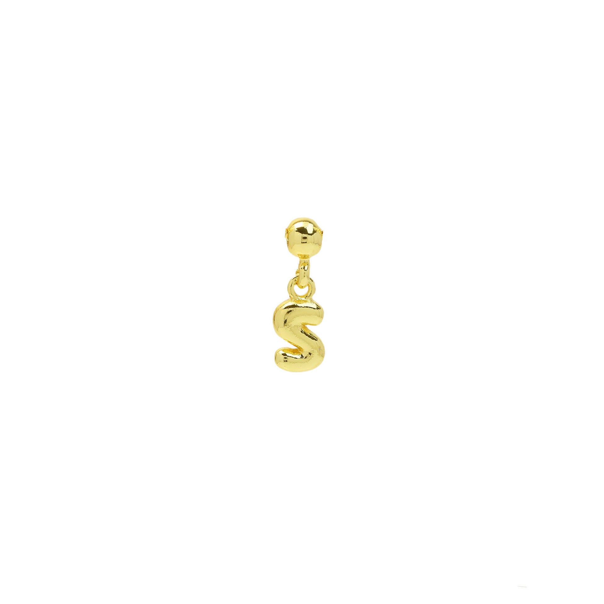 Yana Gold Bubble Initial Necklace - Gold Bubble Letter S Necklace [HO0PEI6W]