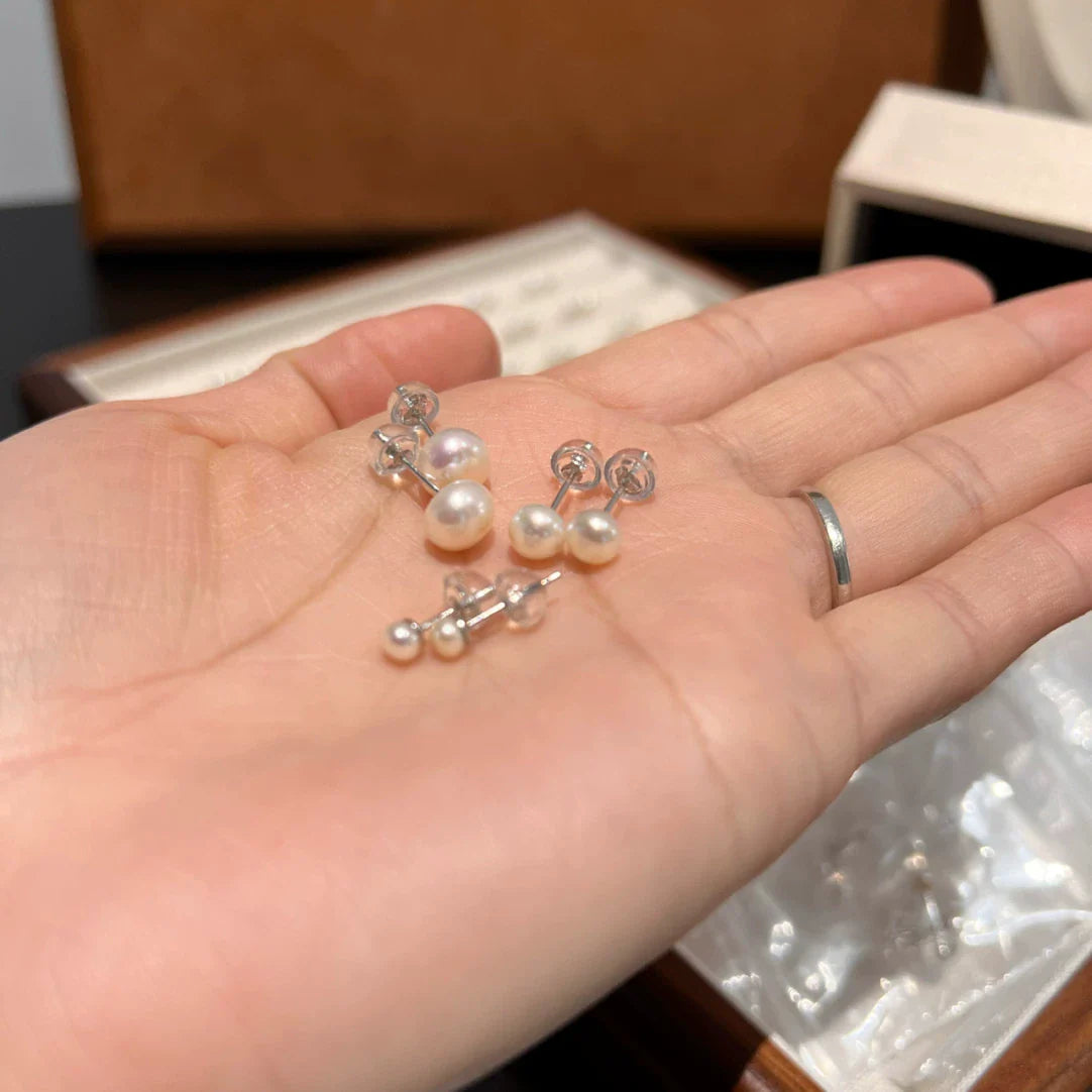Shauna Delicate Pearl Studs - 6mm Pearl Stud