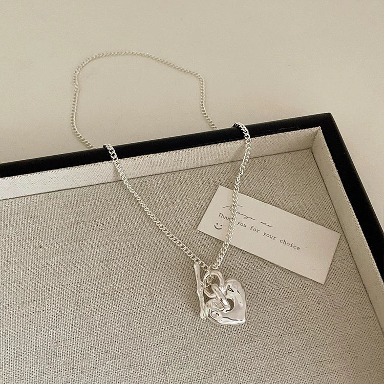 Bellatrix Heart Toggle Necklace - Silver