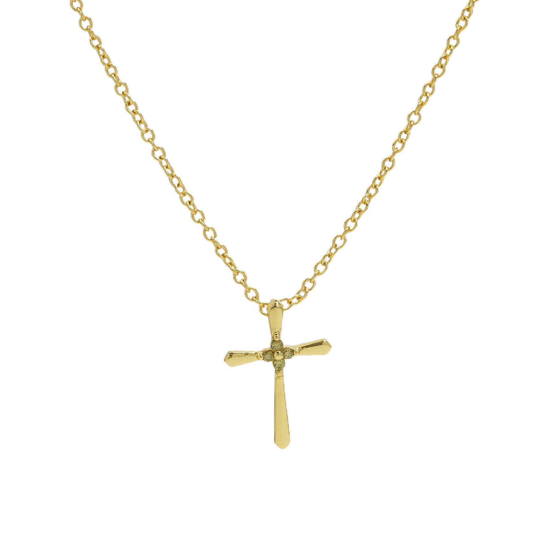 Mela Birthstone Cross Necklace - August Birthstone Necklace [WI0KXM67]