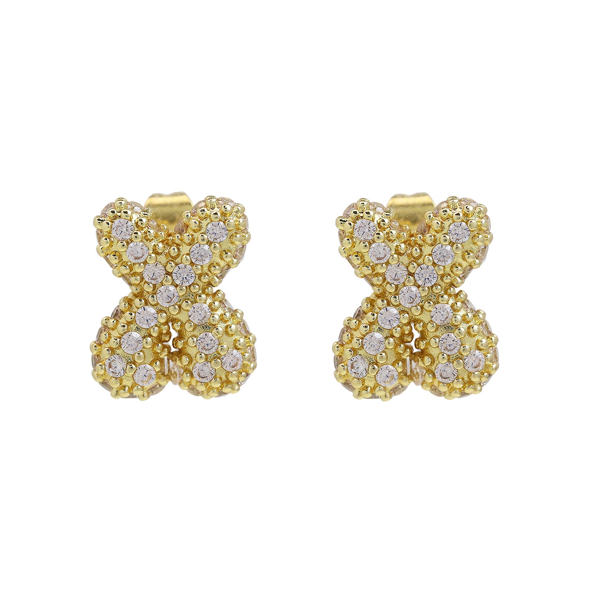 Lillyann Zircon Bubble Letter Earrings - X [O8A5XN8A]