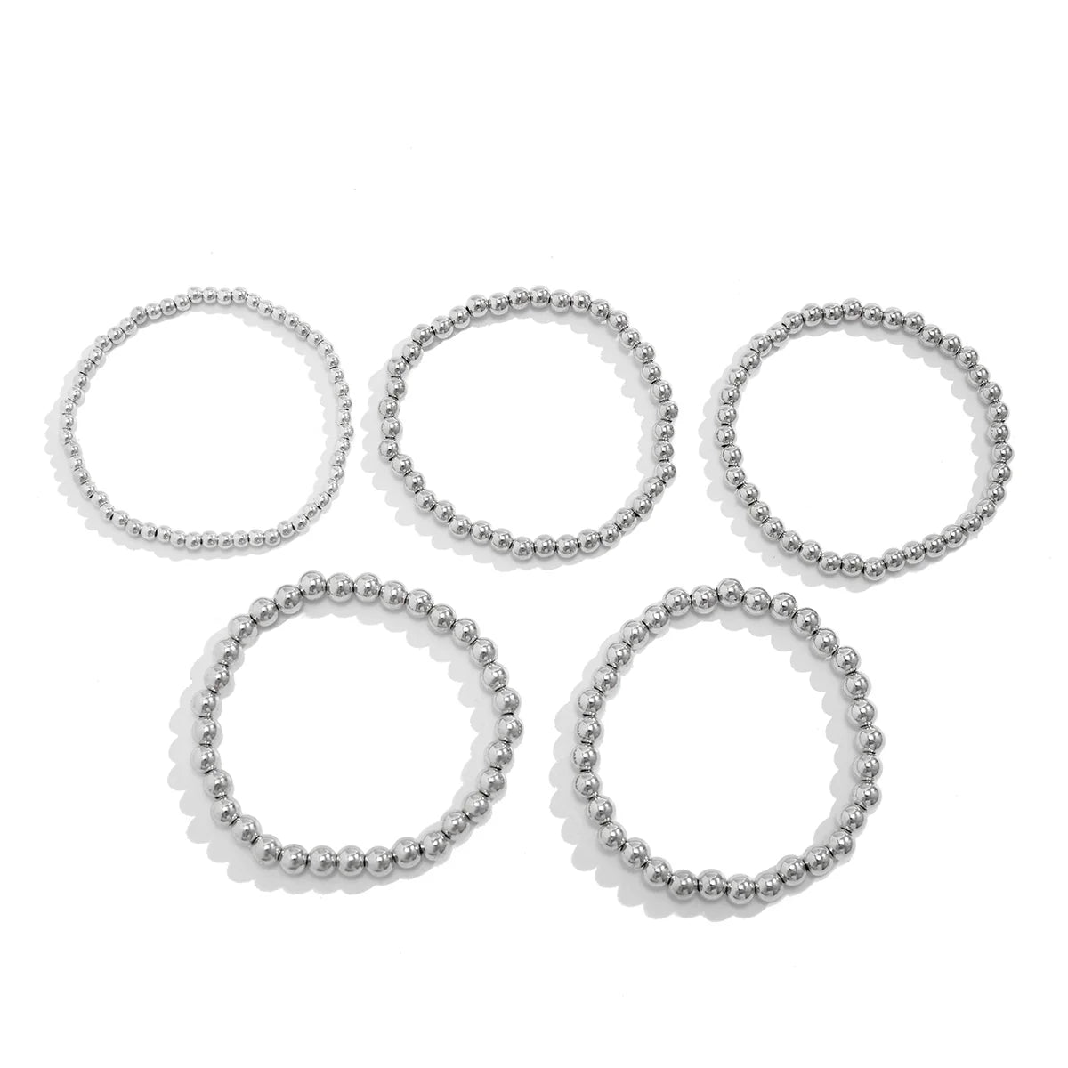 Oakleigh Stackable Bracelet Set - Silver 5-Piece Set