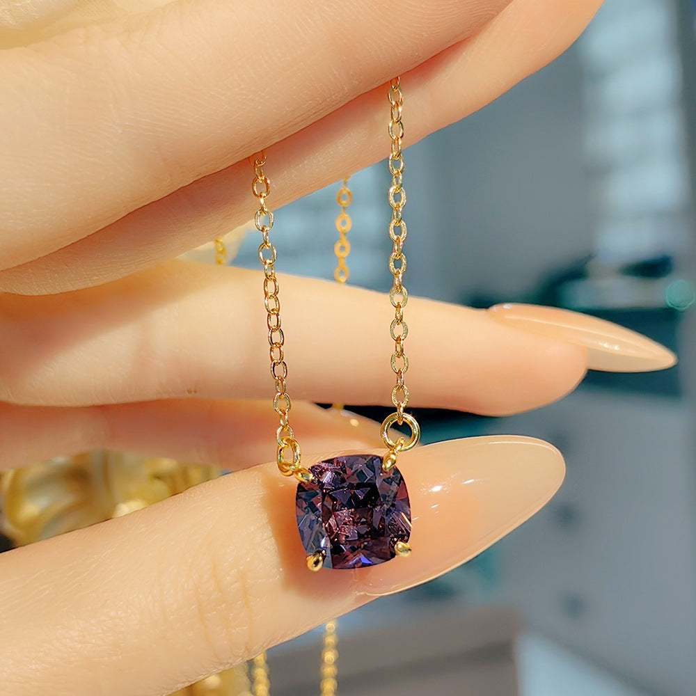 Tyleigh Radiance Gemstone Set - Purple Diamond Necklace (40+5cm) [19XQWL03]
