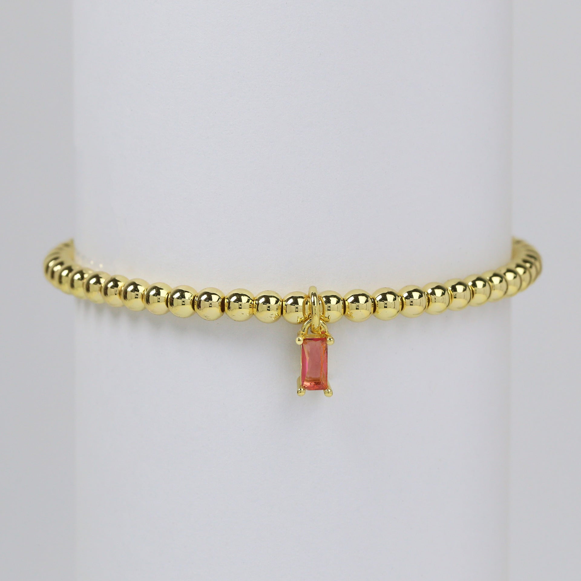 Ivyana Golden Birthstone Bracelet - July Bracelet [XQHYAHUO]