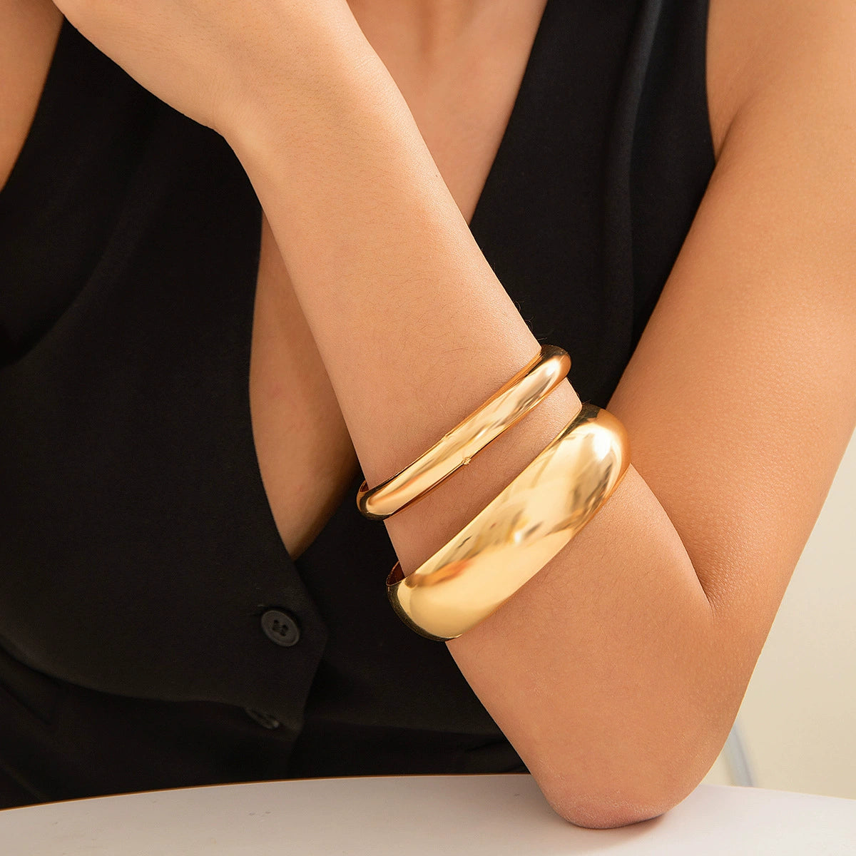 Karianna Chunky Bracelet Set - Gold Set B (2-Piece) [OMVQHD8W]