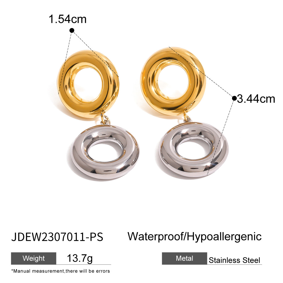 Alivia Colorblock Hoop Earrings - JDEW2307011-PS [4324MHD1]