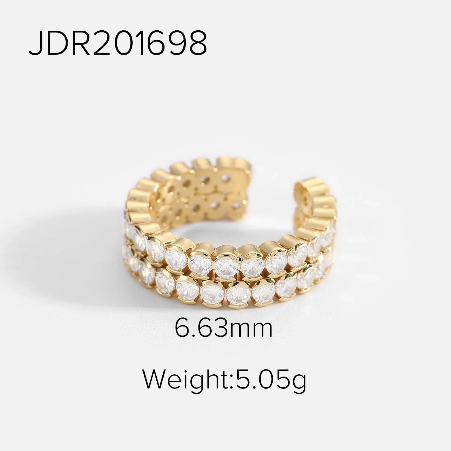 Jamiyah Adjustable Zircon Ring - Adjustable Open Ring - Style 3
