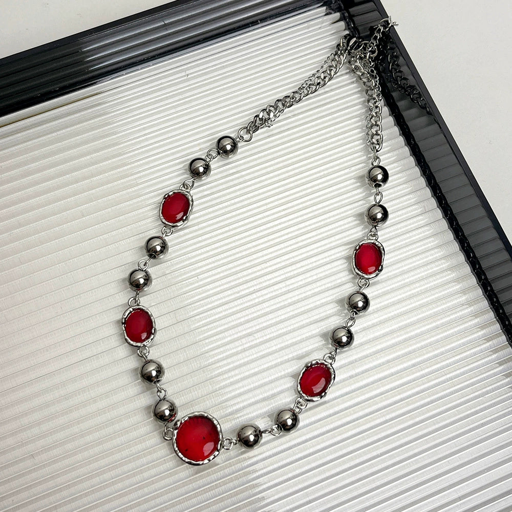 Holly Cat's Eye Choker - Red Cat's Eye Necklace [3DV9ORRG]