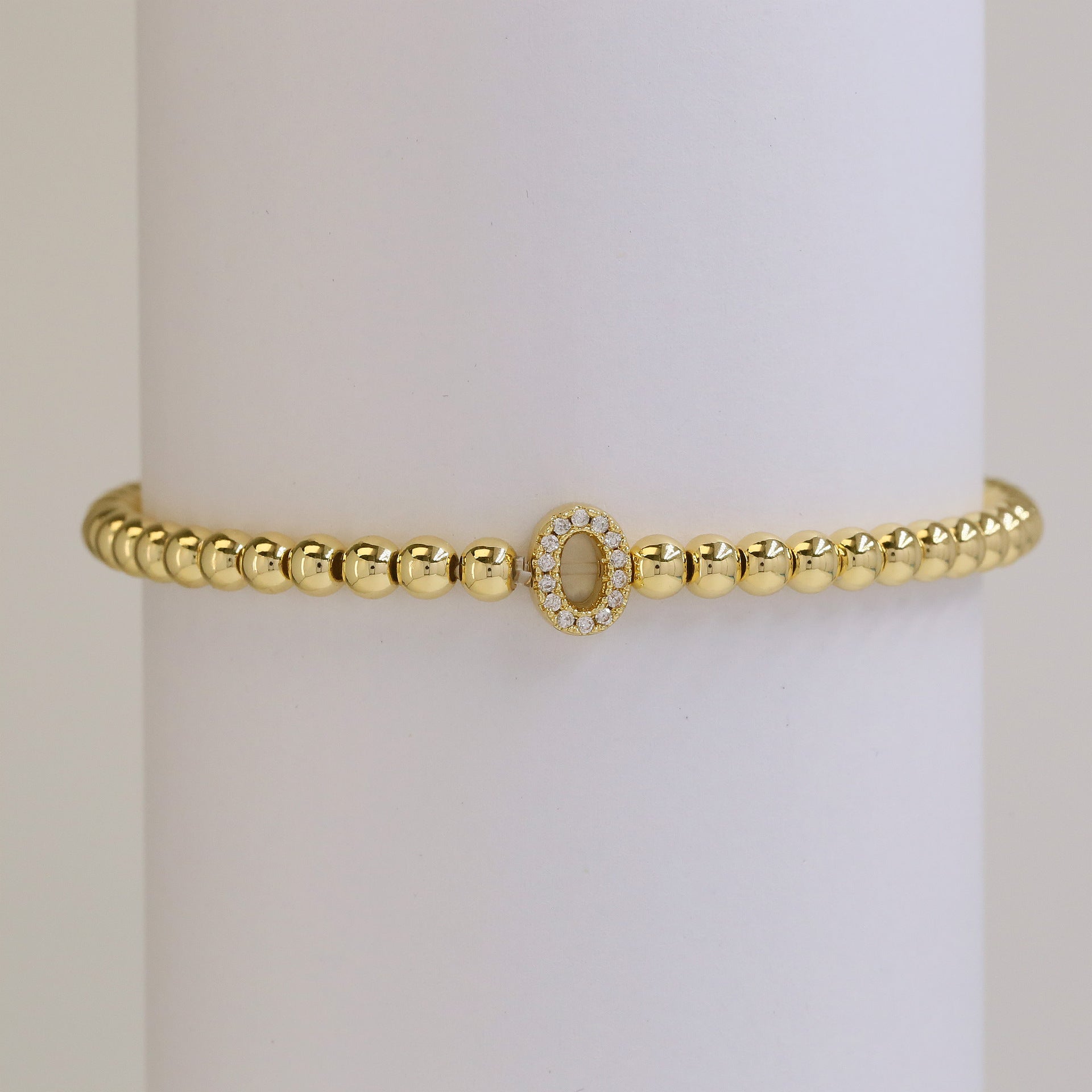 Mikah Micro-Inlay Initial Bracelet - O [NVFB1DNZ]