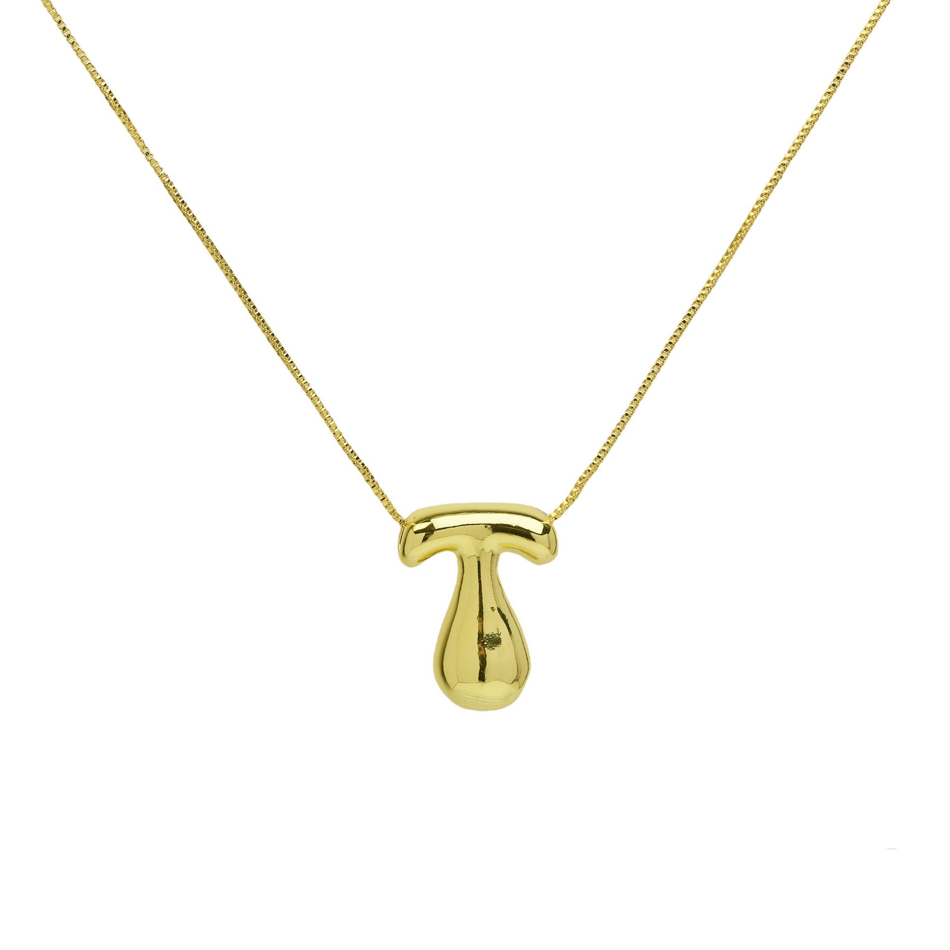 Virginia Bubble Initial Necklace - Letter T Necklace [RKCYNUEO]