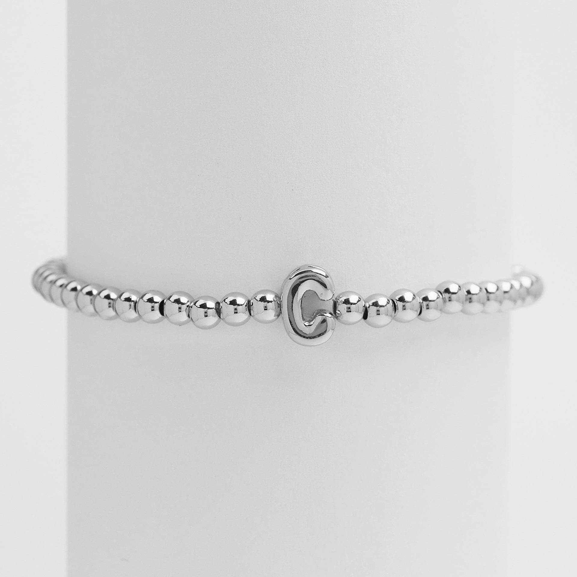 Jorie Polished Letter Bracelet - Silver C [S5VYVHJJ]