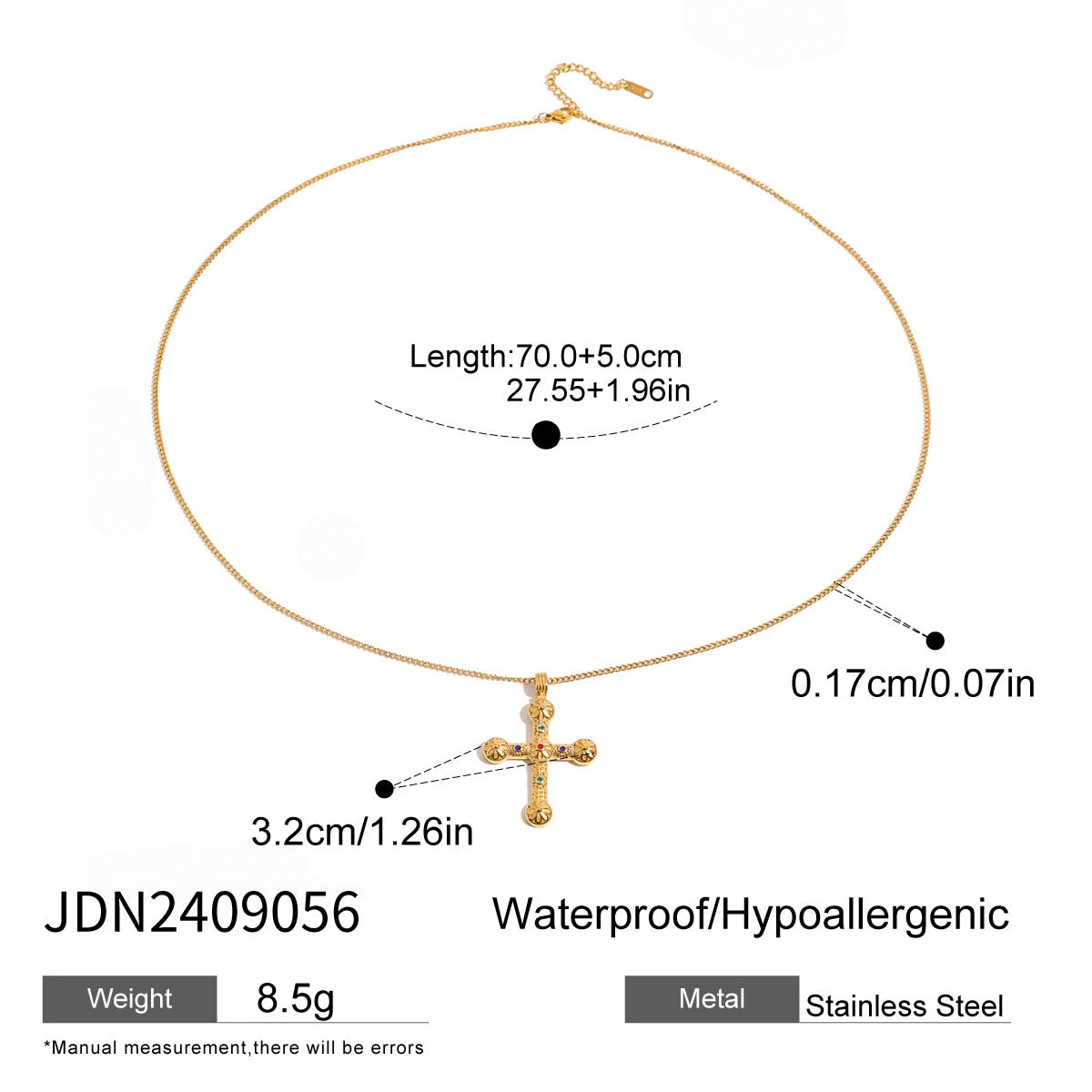 Anusha Diamond Cross Sweater Necklace - JDN2409056 [KZNXR4JM]