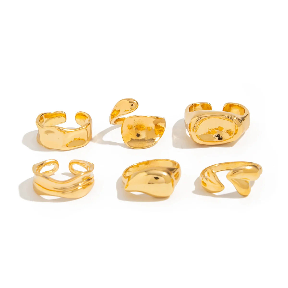 Saachi Stackable Open Ring Set - Light Gold
