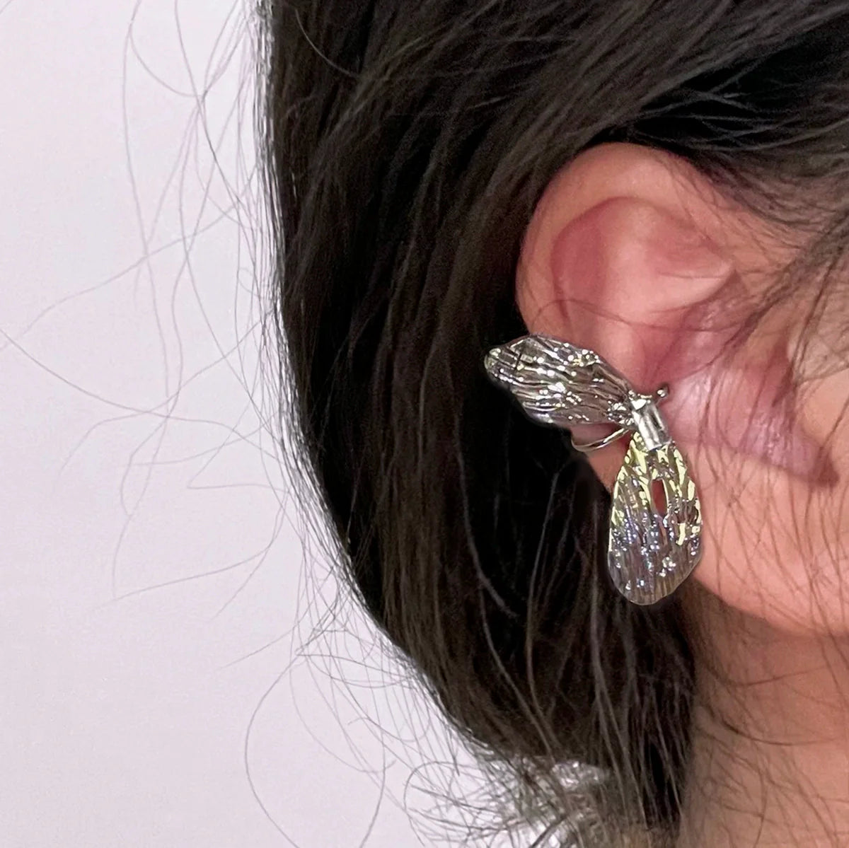 Lillianne Butterfly Ear Cuff - White Rhinestone Ear Cuff (Single)