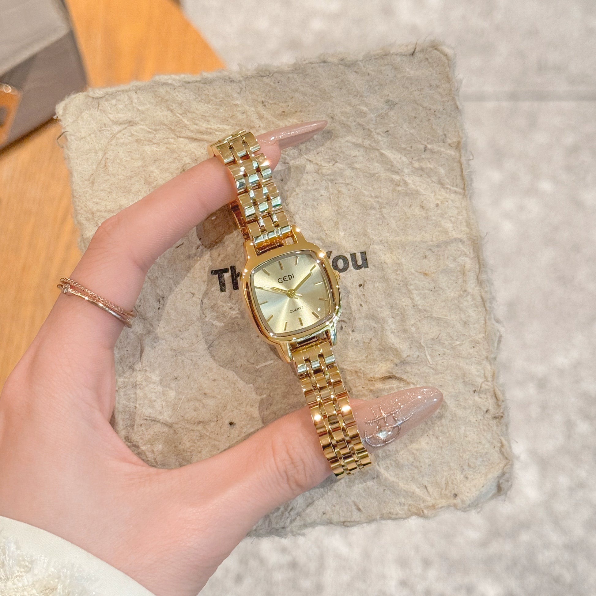 Malania Elegant Square Watch - Light Luxury Gold [N1XL0RHJ]
