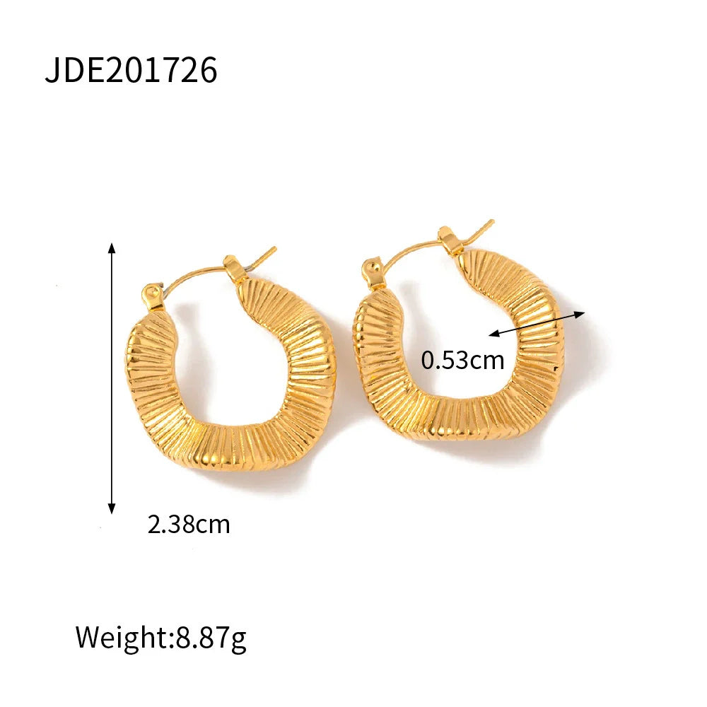 Lavinia Textured Square Earrings - JDE201726