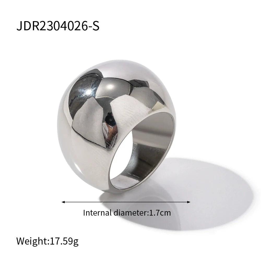 Aubrielle Stainless Steel Statement Ring - JDR2304026-S