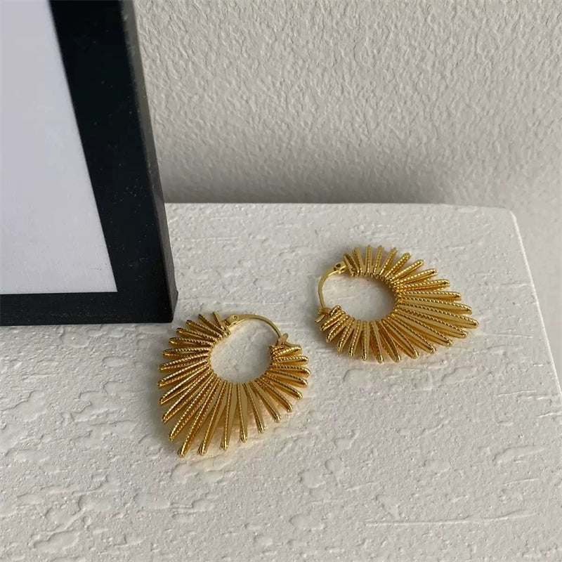 Loreal Cool Steel Earrings - Gold Sunflower Earring [DOENM0PH]