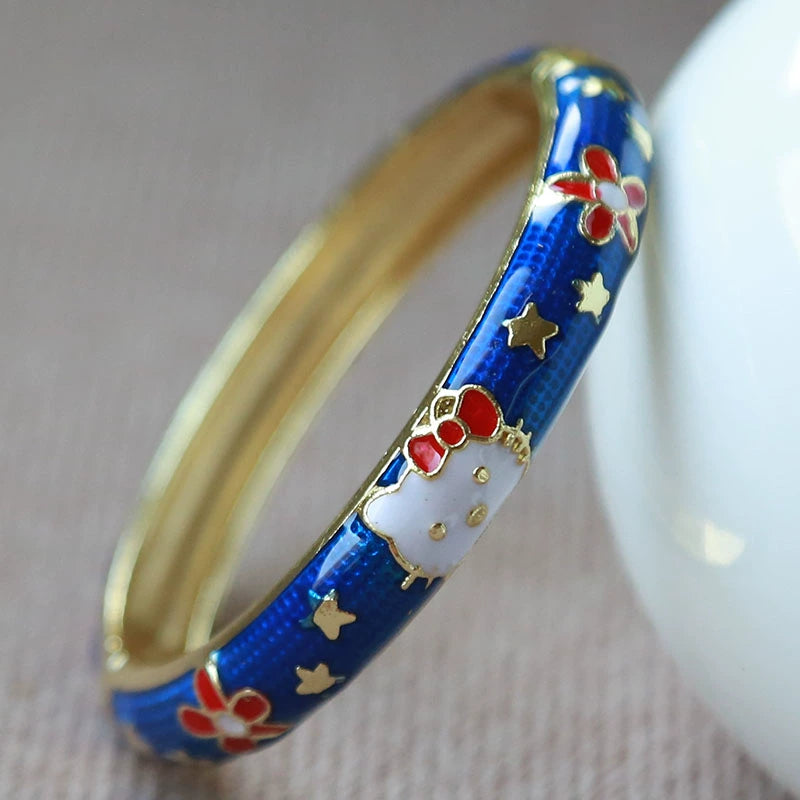 Camrynn Kitty Enamel Bracelet - Blue (4.7cm) [KDHLKT9R]