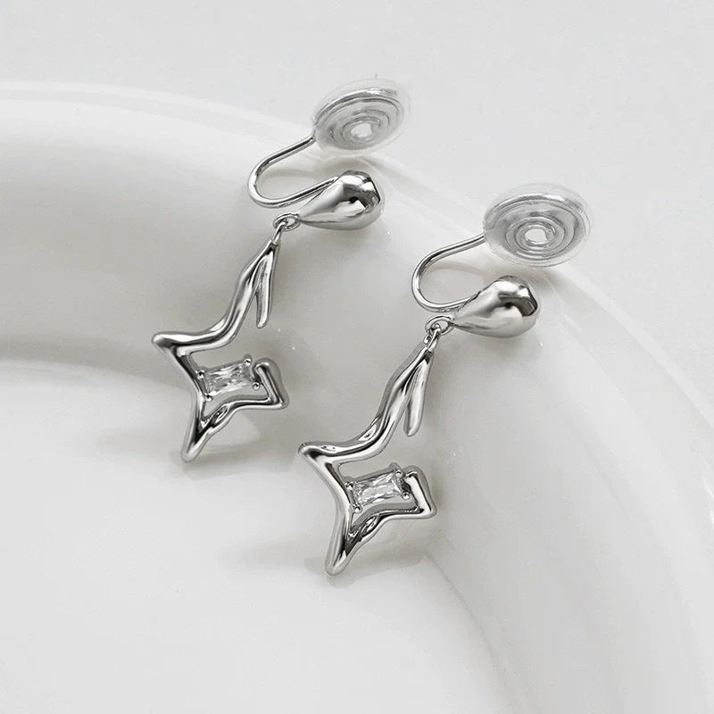 Mariamawit Zircon Starburst Ear Clip - Mosquito Coil Disc Ear Clip
