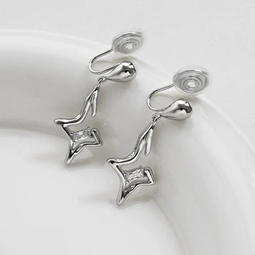Mariamawit Zircon Starburst Ear Clip - Mosquito Coil Disc Ear Clip