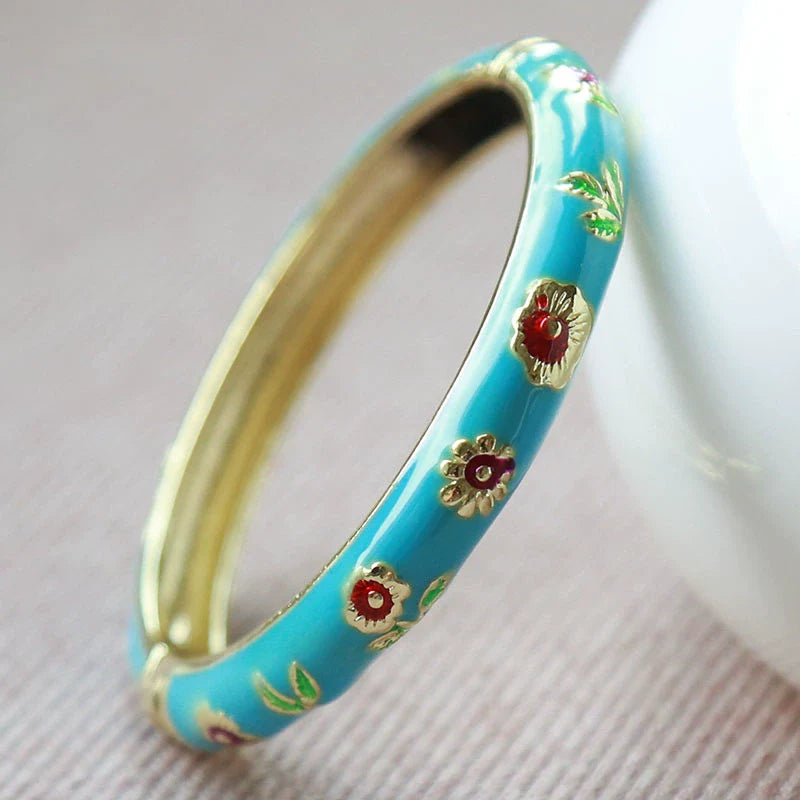 Sloan Whimsical Floral Bracelet - Sky Blue (5.1cm)