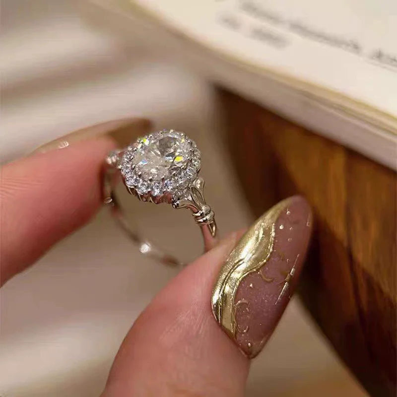 Carmela Glittering Bloom Ring - Adjustable Bloom Ring