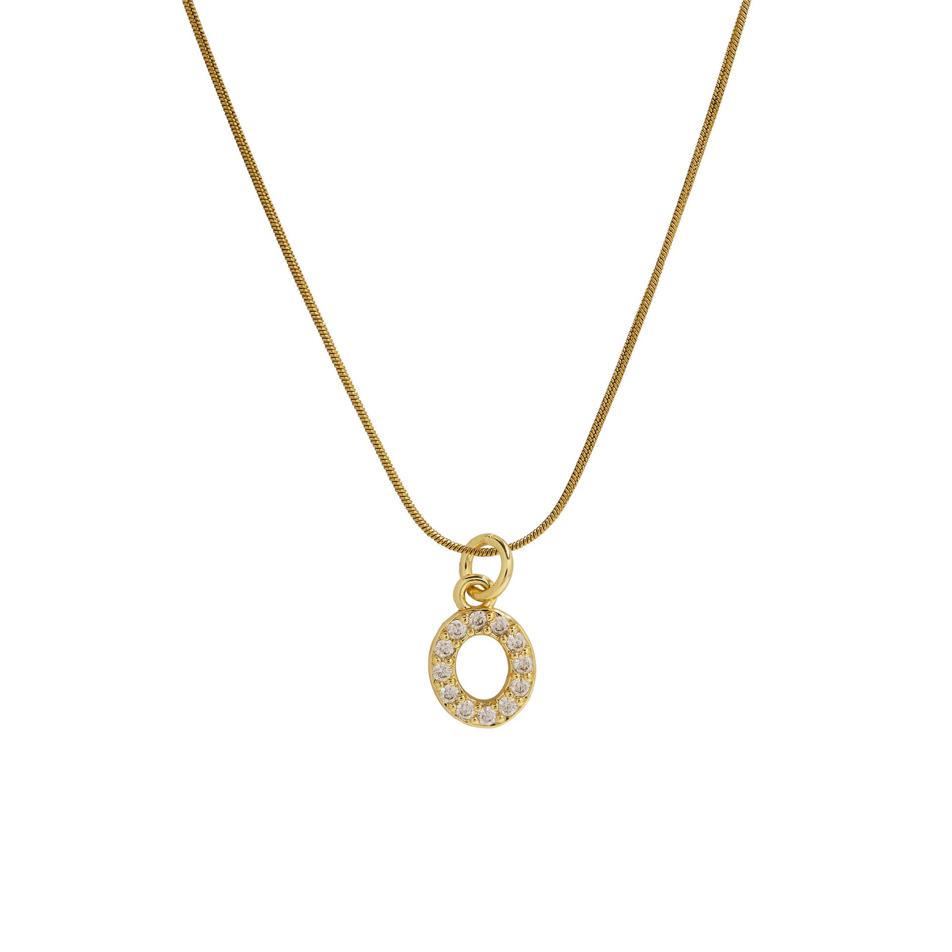 Killian Initial Zircon Necklace - O [YKNACQRW]