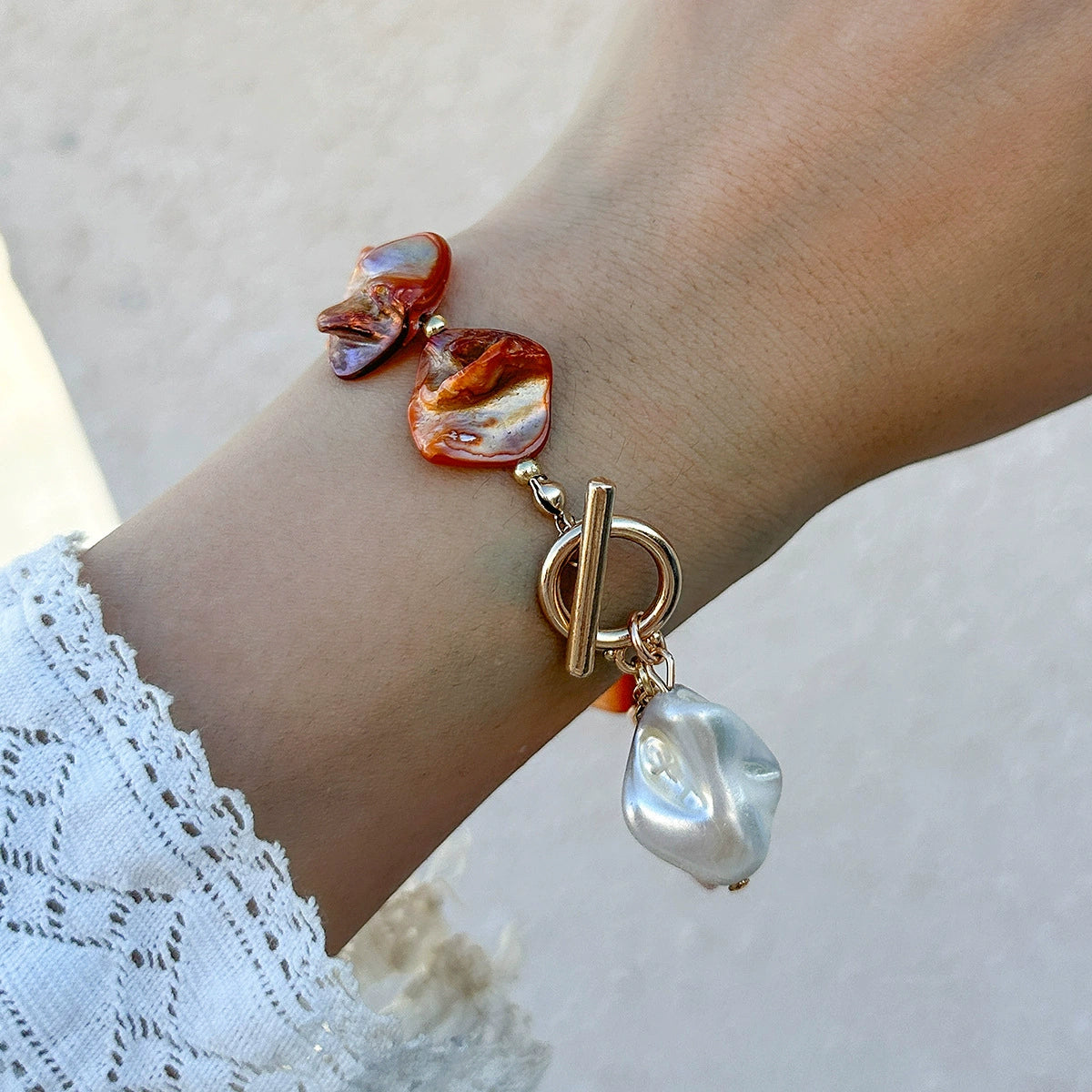 Ashtynn Ocean Charm Set - 03 Bracelet Orange [W405U1KU]