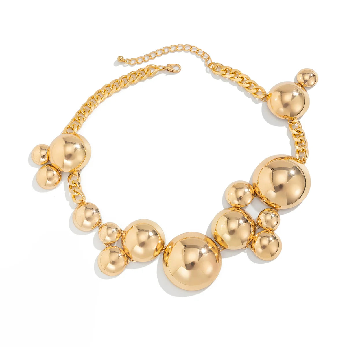 Abrianna Polished Orb Chain - Necklace Gold