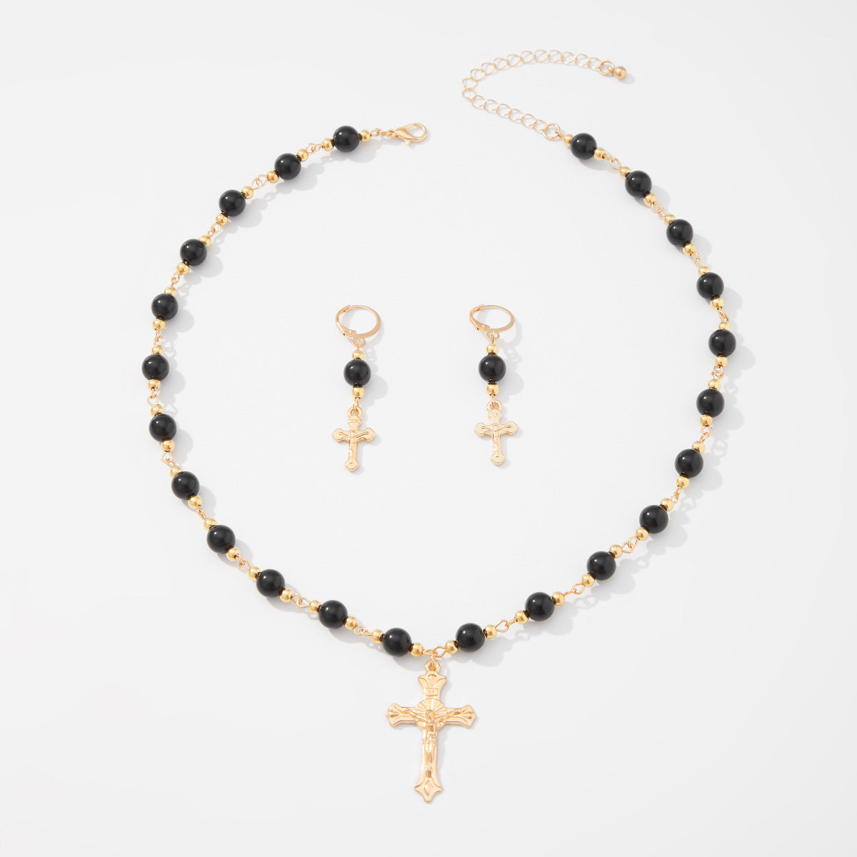 Kalista Gothic Beaded Cross Necklace - Gold Two [6MKWCFRX]
