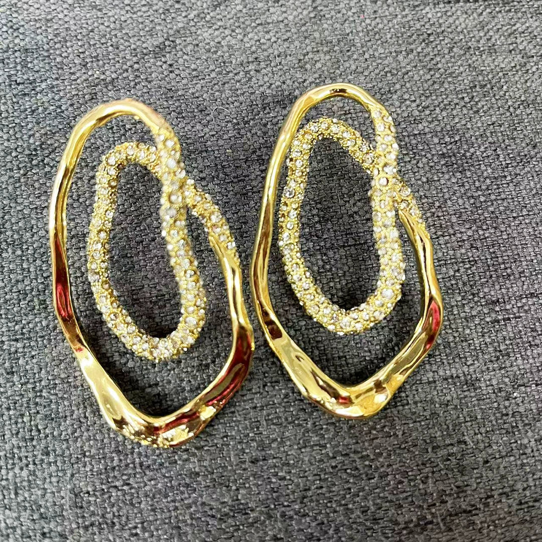 Lou Geometric Drop Earrings - Gold