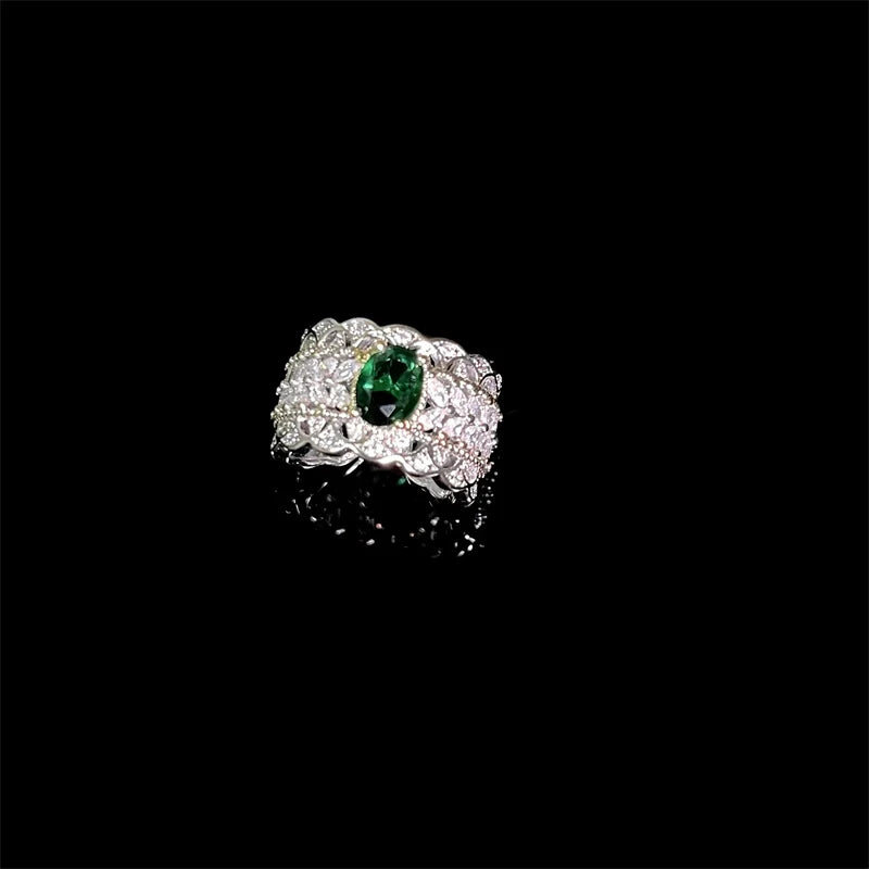 Emerson Emerald Bow Jewelry - Lace Gemstone Ring Style (Adjustable)