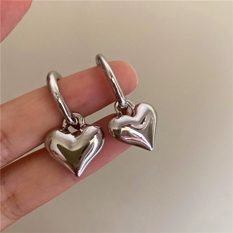 Aspen Silver Heart Hoops - Silver [7UJ9Z6NB]