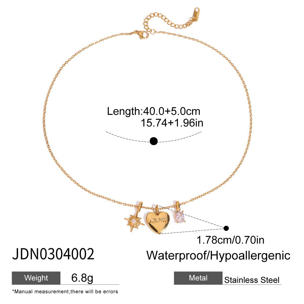 Magdalena Delicate Heart Necklace - Silver Zircon Heart [7HNTSA9P]