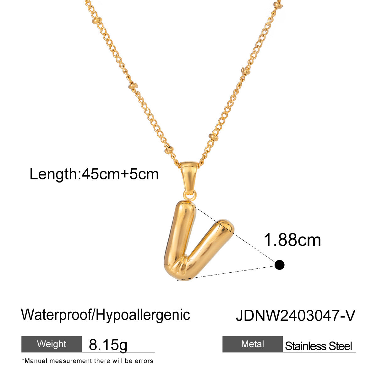 Rayana Initial Letter Necklace - V [0DSFX76N]